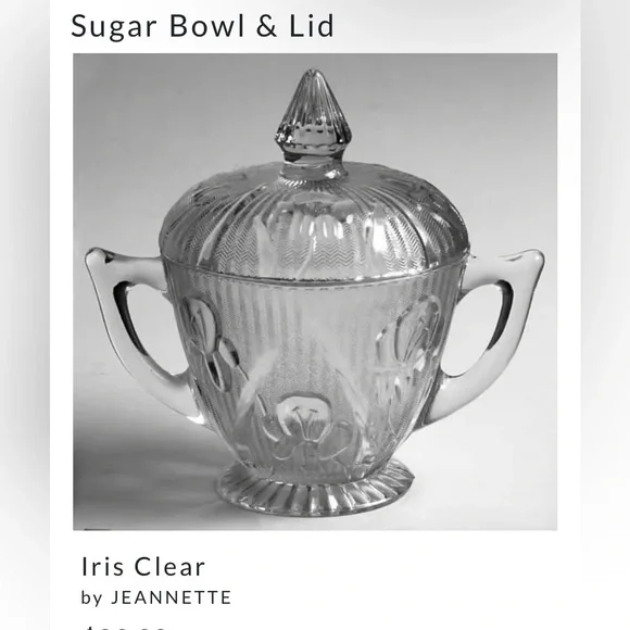 Iris & Herringbone Clear Covered Sugar and Creamer Set - Picture 13 of 15